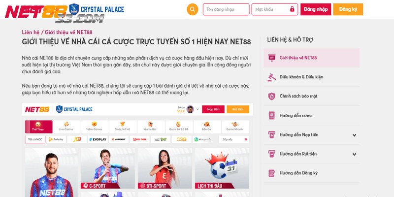 Về chúng tôi - Net88, sân chơi cá cược hàng đầu